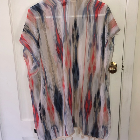 LVS Collections sheer pinky blue lightweight wrap with embellishments- one size - Picture 2 of 7